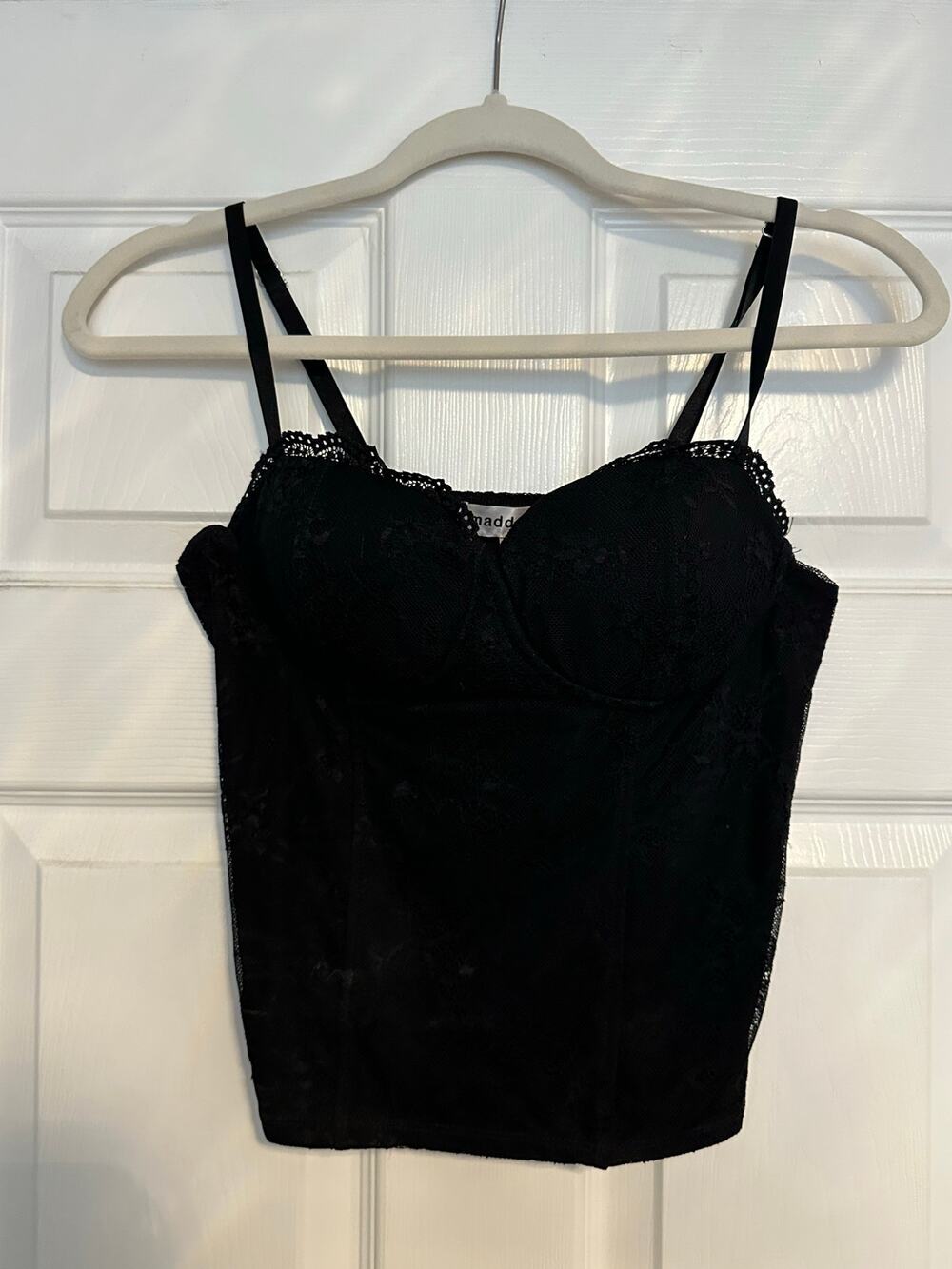 NWOT Size L Madden Girl Black Corset Crop Top